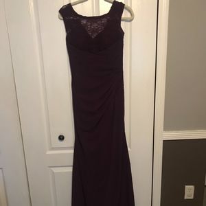 Morilee Madeline Gardner Long Purple Lace Dress